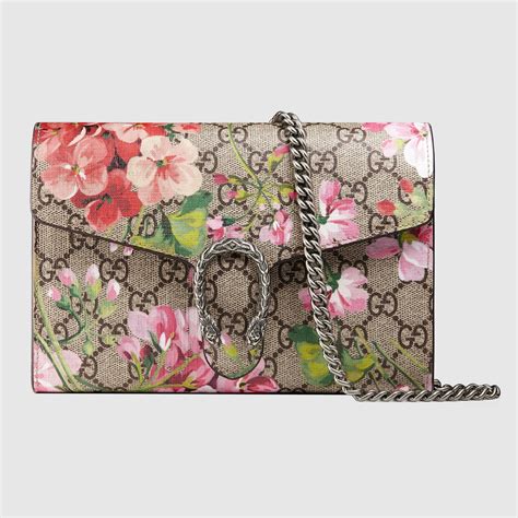 gucci dionysus blooms print mini chain bag|dionysus chain strap shoulder bag.